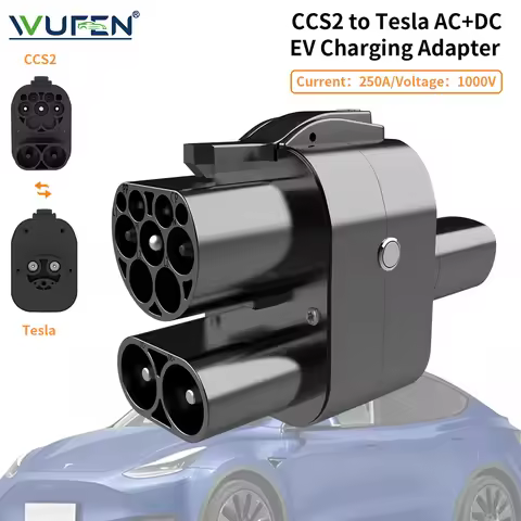 WUFEN For Tesla Model Y/S/3 Fast Charging CCS2 to NACS adapter connector CCS2 Tesla Adapter Type2 to