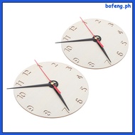 2Sets Beige Wooden Clock Dial Kit Round Blank Face with Clock Hands for Craft Use  bofeng