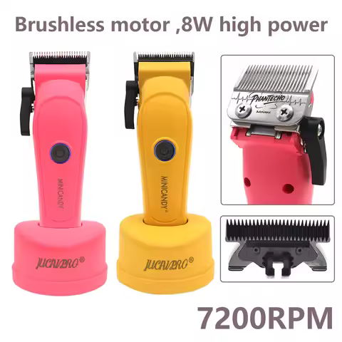 JUCAI Mini Candy JC-06 Professional Clipper 7200RPM Brushless Motor Fade Blade with Base Charger Pre