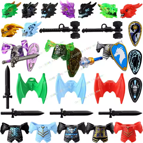 QQ04-7 Hot Undead Knight Heavy armor Dragon Knights Model Building Blocks accessories Mini action fi