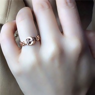 18k Color Gold Rose Gold Ring Ring Simple All-Match 14k Purple Gold Couple Ring Gift