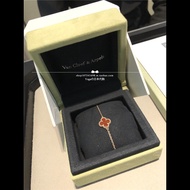 【Pawnable】 (Vca)Van Cleef Van Keyabao 18K Rose Gold Clover Carnelian Bracelet