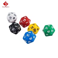 Sharprepublic 6 Pcs D20 Gaming Dice Twenty Sided Die RPG Six Opaque Colors Couleur 1#