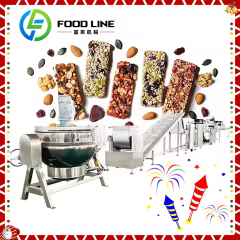 Industrial Demand Snack Fruit Bar Nougat Making Machine Puffed Rice Cake Energy Bar