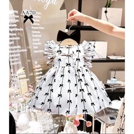 AA70 Dress White Bow Pattern