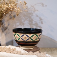 Chawan - Kyo matcha bowl painted with coin pattern (bottom seal) ERROR
