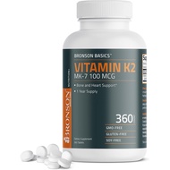 Bronson Vitamin K2 MK-7 100 MCG, K2 as MK7 Menaquinone, Bone Support 1 Year Supply, 360 Tablets