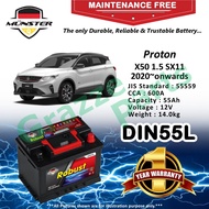 Münster Robust MF CMF DIN55 | DIN55L | 55559 (55AH) Car Battery Bateri Kereta Proton X50 X-50 X 50 1