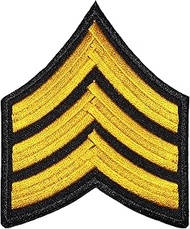 Papapatch Chevrons Sergeant E-5 Stripes US Army Rank Sew on Iron on Arms Shoulder Embroidered Appliq