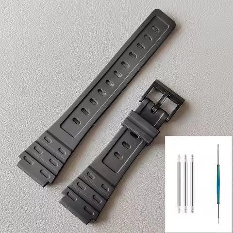 For Casio W-59 W-64 W-85 JC-30 Watch Strap 18mm PU Watchband Resin Wristband Replace Accessories Bra