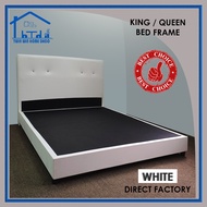 Twin Win EQUINOX PVC Divan Queen Bed frame/Head Board + Bed base/Katil Queen - White Color