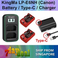 KingMa LP-E6NH 2600mAh Battery / Battery with Type-C Port / 2400mAh Battery Charger Kit (For Canon L