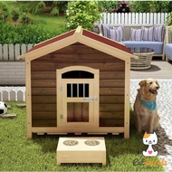 Outdoor solid wood large plastic detachable wash pet dog house dog cage easy to install  Rumah anjing kayu pepejal luar