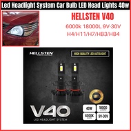 HELLSTEN V40 Led Headlight System Car Bulb LED Head Lights 40w 6000k 18000L 9V-30V H4/H11/H7/HB3/HB4