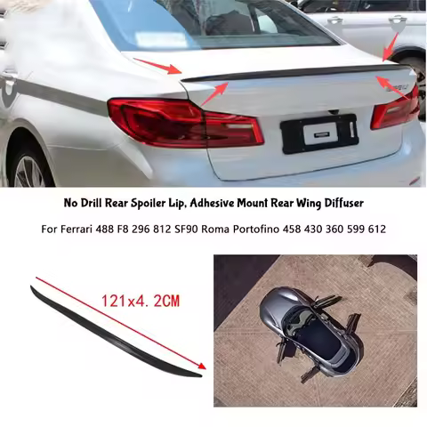For Ferrari 488 F8 296 812 SF90 Roma Portofino 458 430 360 599 612 Rear Wing Lip Car Rear Trunk Boot