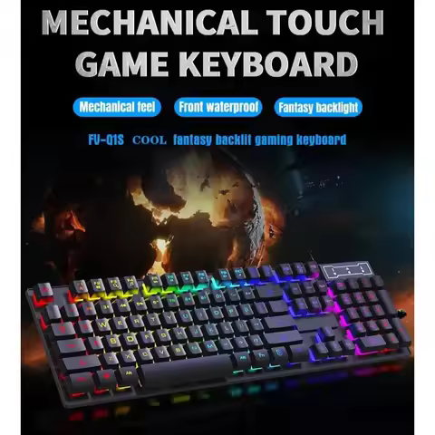 RGB Wired Mechanical Keyboard 104 Keys of Backlit Key Caps Gaming and Office Keyboard For Microsoft 