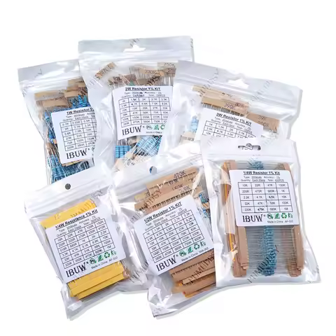 300PCS/Set 30 Kinds 1/4W 1/2W 1W 2W 3W Resistance 1% Metal Film Resistor Pack Assorted Kit 0.1R-750R