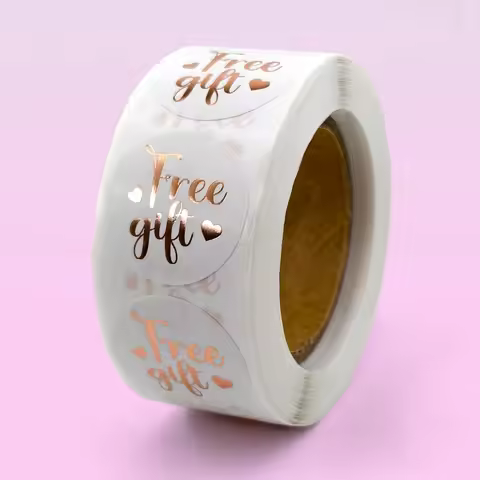 50-500pcs Thank You Stickers Free gift Gold Craft Handmade Sticker Circle Thank You Stickers For Bus