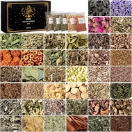 40 Pack Witchcraft Supplies Herbs Kit - Dried Herbs and Flowers for Witch Beginners - Herb Set for W
