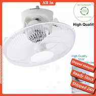 16" Auto Fan 360° Degree, Ceiling Auto Fan, 3 Blades Electronic Regulator Auto Fan White 3 Speeds Oscillating Fan