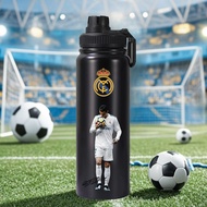 โลกเมสซี่และโรนัลโด้เป็นสัญลักษณ์ของกระบอกน้ำฟุตบอลอบอุ่นเด็กชาย304พัดลมเหล็กสแตนเลสแก้วขวดน้ำกระบอก