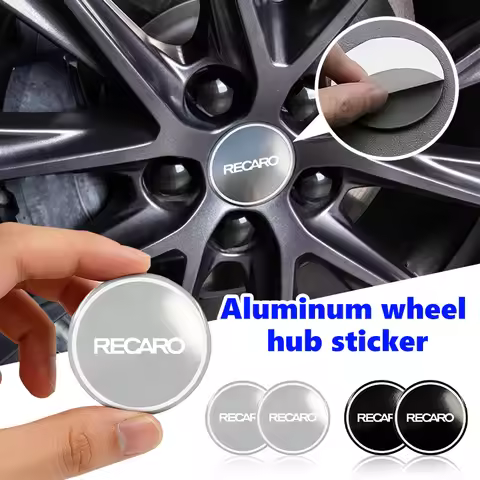 For Recaro Aluminum Car Styling Wheel Center Hub Caps Rim Cover Stickers