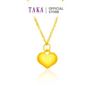 TAKA Jewellery 999 Pure Gold Pendant Heart with Silver Chain