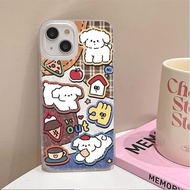 Retro Coffee Puppy Casing Samsung S25 fe S25 Ultra S24 Fe M23 M55 Note 20 Ultra M14 S22 Plus S20 S21