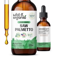 Saw Palmetto Liquid Drops - Urinary Health w/Organic Saw Palmetto for Men - Alcohol-Free Liquid Saw 
