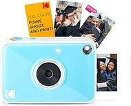 Kodak Printomatic+ Instant Print Digital Camera (Blue) 10MP Portable Camera with Interactive RGB LED