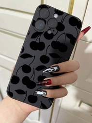 Una Funda Blanda Negra De Estilo Minimalista Con Estampado De Cereza Para Teléfonos Móviles, Compatible Con Iphone 15/15 Plus/15 Pro/15 Pro Max/14 Pro Max/14 Pro/14 Plus/14/13pro Max/13pro/13/13mini/se3/7/8/se2/12 Pro Max/12 Pro/12/12 Mini/11 Pro Max/11 Pro/11/xr/xs Max/x/xs/7p/8p, Huawei Mate 20 Pro/mate 20/p30 Pro/p30/p20 Lite/p20 Pro/p20/y9a/huawei Enjoy 20 Plus/y9 Prime 2019/p40 Lite/nova 6 Se/nova 7i/y9s/honor 9x/honor 9x Pro/p30 Lite/nova 9/honor 50,xiaomi 11 Lite/poco M3 Pro/poco M4 Pro/poco F3/poco X4 Gt/12t,redmi 9t/note 9t/10/note 11 Pro,samsung Galaxy A72/a30s/a50/a51/a22/a32/a52/a52s/a53/s21 Ultra/s21 Fe/s22/a71/note20 U/a22/s21/a13/note10+/s23 Ultra/s23/s23+/a14/s20 Fe/a30/s21 Plus/a32/a33/note20/a12/a21s/a03s 164mm/a91/m80s/s10 Lite/s10e/s22 Plus/a04/a03 Core/a23/s24/s24+/s24 Ultra/m33/m31/a20s/a60/m30/a40s/a03s 166mm/m11/a11/a01/m52/ M32 4g/f22/m22/a54/m53/a15/a05/a05s/a42/a31/a73/s10/s10+/a34/a04e