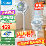 美的（Midea）空气循环扇电风扇家用摇头台式桌面两用小电扇卧室低噪台扇循环扇【24年新款台立两用】 【白色】24TQ