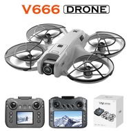 V666 Drone with Screen Brushless Obstacle Avoidance Aircraft 8K HD Aerial Photography Remote Control