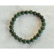 [Disk Crystal] [Full Green] Ice Seed Oil Green-Round Bead Bracelet BA-39 (7.5mm About 15-16cm Hand C