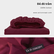 Ga Giường Cotton Satin 2mx2m Nhiều Màu bo chun Cao Cấp À Ơi Concept không xù lông trơn mượt thoáng m