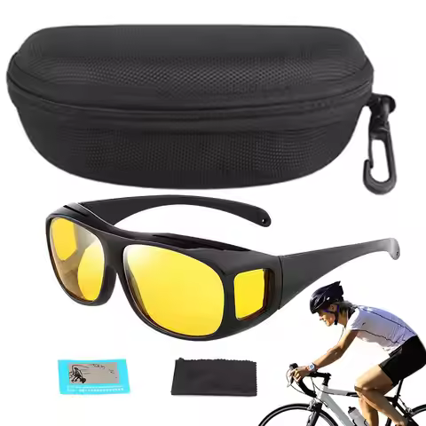 Motorcycle Driving Goggles Car Night Vision Sunglasses Unisex Driver Night Day Driving Wrap Around A