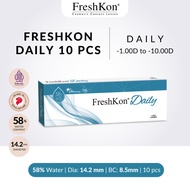 [10 PCS] FreshKon® Daily Clear - One Day Contact Lenses (-1.00D to -10.00D)