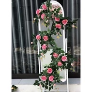 FRENCH Rose Vine Neck Vine 1m7 Long [HIGH QUALITY PRODUCTS] - Fake Flowers, Decorative Flower Vines.