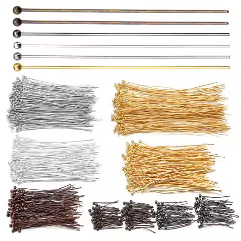 100/200pcs Dia 0.5/0.7mm Copper Ball Head Pins Metal Head Pins Needles For Jewelry Making Findings E