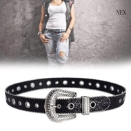 NEX Adjustable Rhinestone Waist Belts for Jeans Glitter Belt for Woman Cowboy Cowgirl Teens Female J