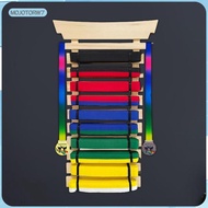 [mojotorw7] Karate Belt Display Rack, Martial Arts Wooden Belt Holder, Holds 10 Martial Arts, Belts,
