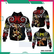 Jaket Pria Fullprinting Lengan Panjang - Jaket Hoodie Batik Dayak Kalimantan
