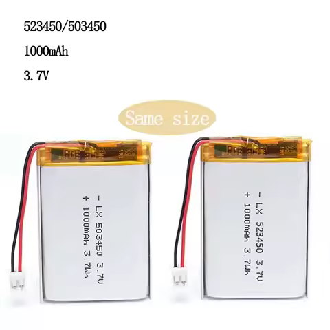 523450/503450 1000mAh 3.7V Rechargeable Li-ion Battery PH 2.0mm 2pin plug for Camera GPS navigator M