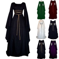 Vintage Womens Medieval Dress Victorian Renaissance Gothic Costume Dress Gown