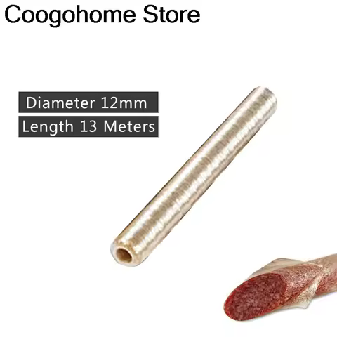 Cellulose Sausage Casing 13Mx Diameter 12mm Hala Sausage Casing Meat Filling Tool Vegan Sausages Cas