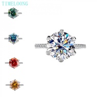 Luxury 5CT Real Moissanite D Color Ring 925 Sterling Silver For Women Engagement Fine Jewelry Gift