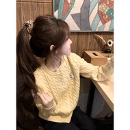 cardigan cardigan woman Yellow Twisted Knit Cardigan - Women's Lightweight Spring-Autumn Jacket