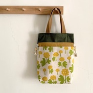 【River】中束口手提袋/日本布料/田園/黃