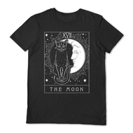 Tarot Card Crescent Moon And Cat Graphic Softstyle Tshirt