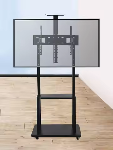 TV Mobile Stand All-in-One TV Rack Floor Conference Live Stream Display Mover Trolley for 32-70 Inch